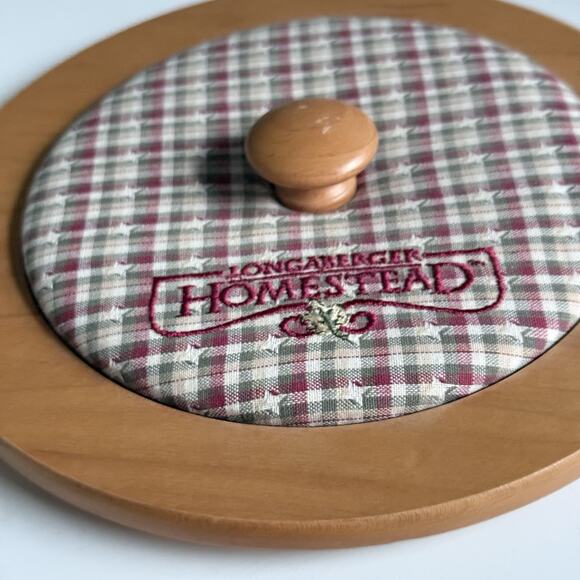 Longaberger 2002 Woven Memories Basket WoodCraft Lid Homestead Plaid Vintage T63 - Picture 4 of 4